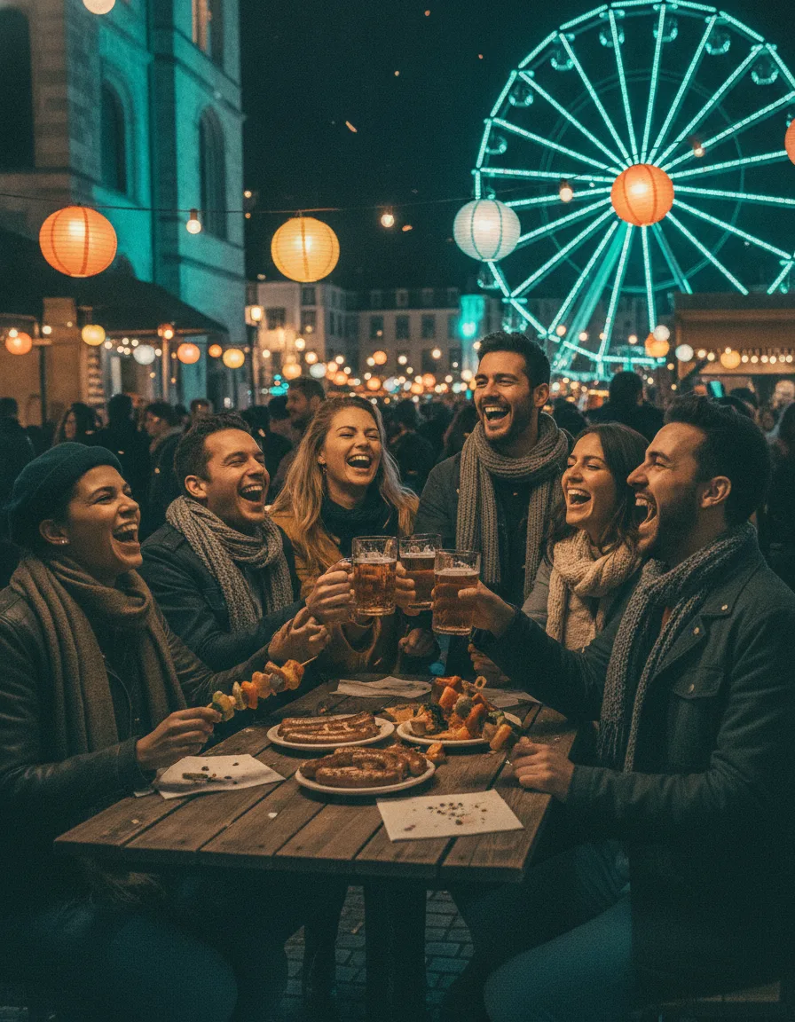 Groupe d’amis profitant du festival